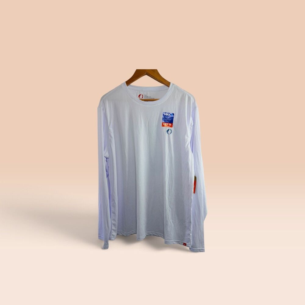 The American Outdoorsman Men XL Rash Guard UPF 40 Fishing Sun Shirt White NWT - Picture 14 of 14